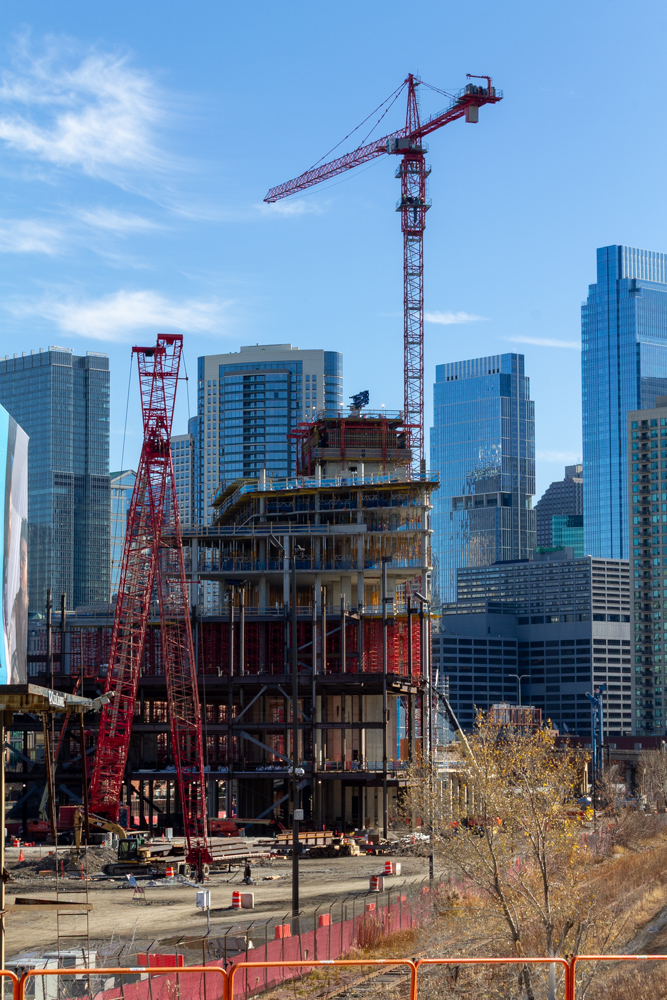 Bally's Hotel tower crane jump November 2025
