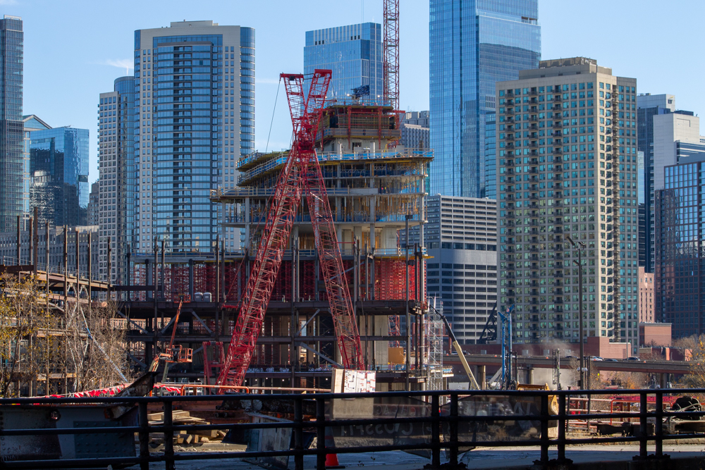 Bally's Hotel tower crane jump November 2025