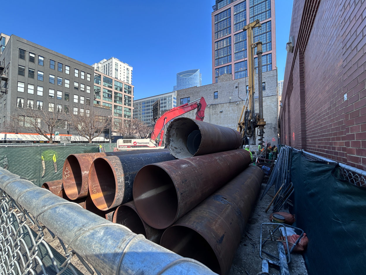 135 North Desplaines caisson work