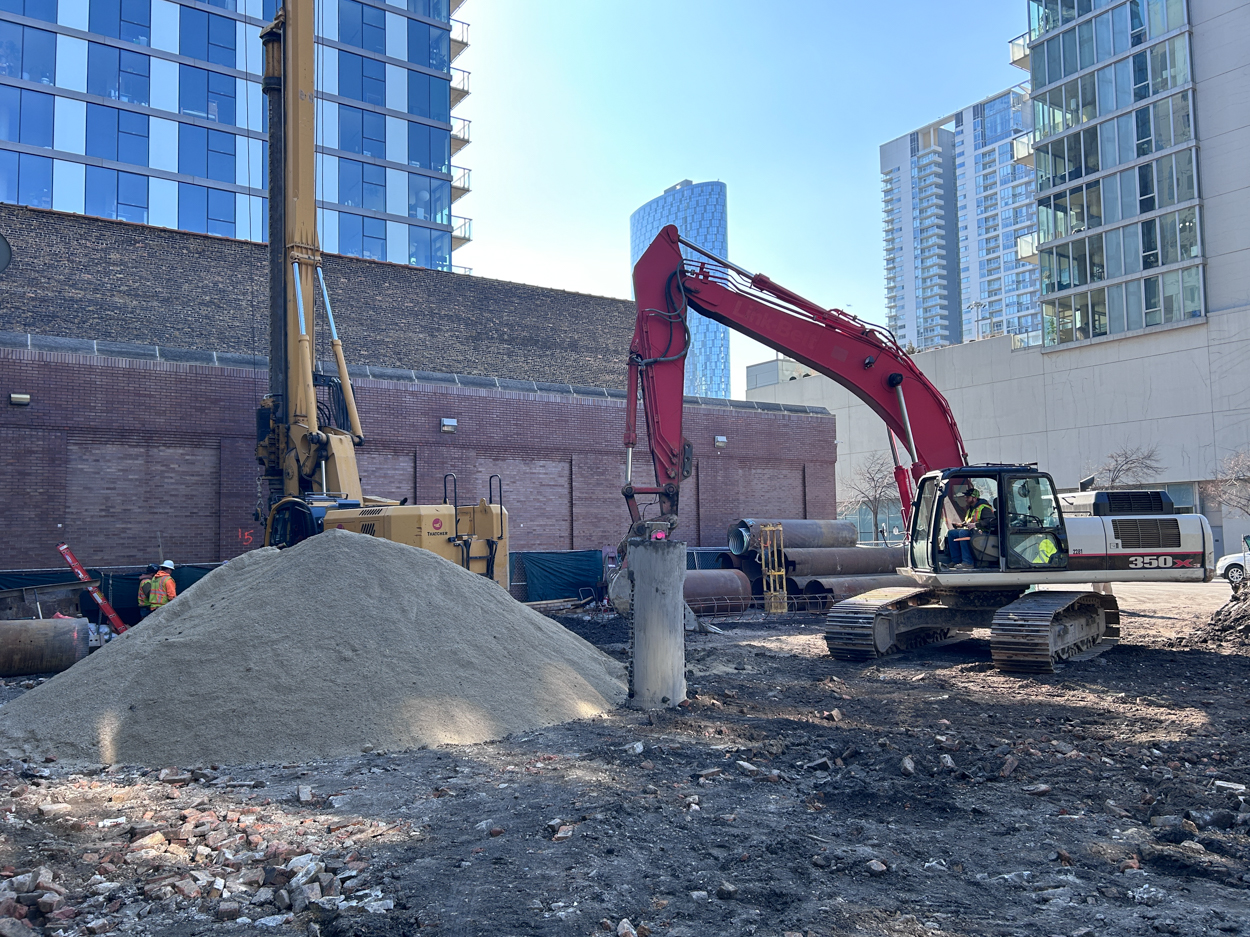 135 North Desplaines caisson work