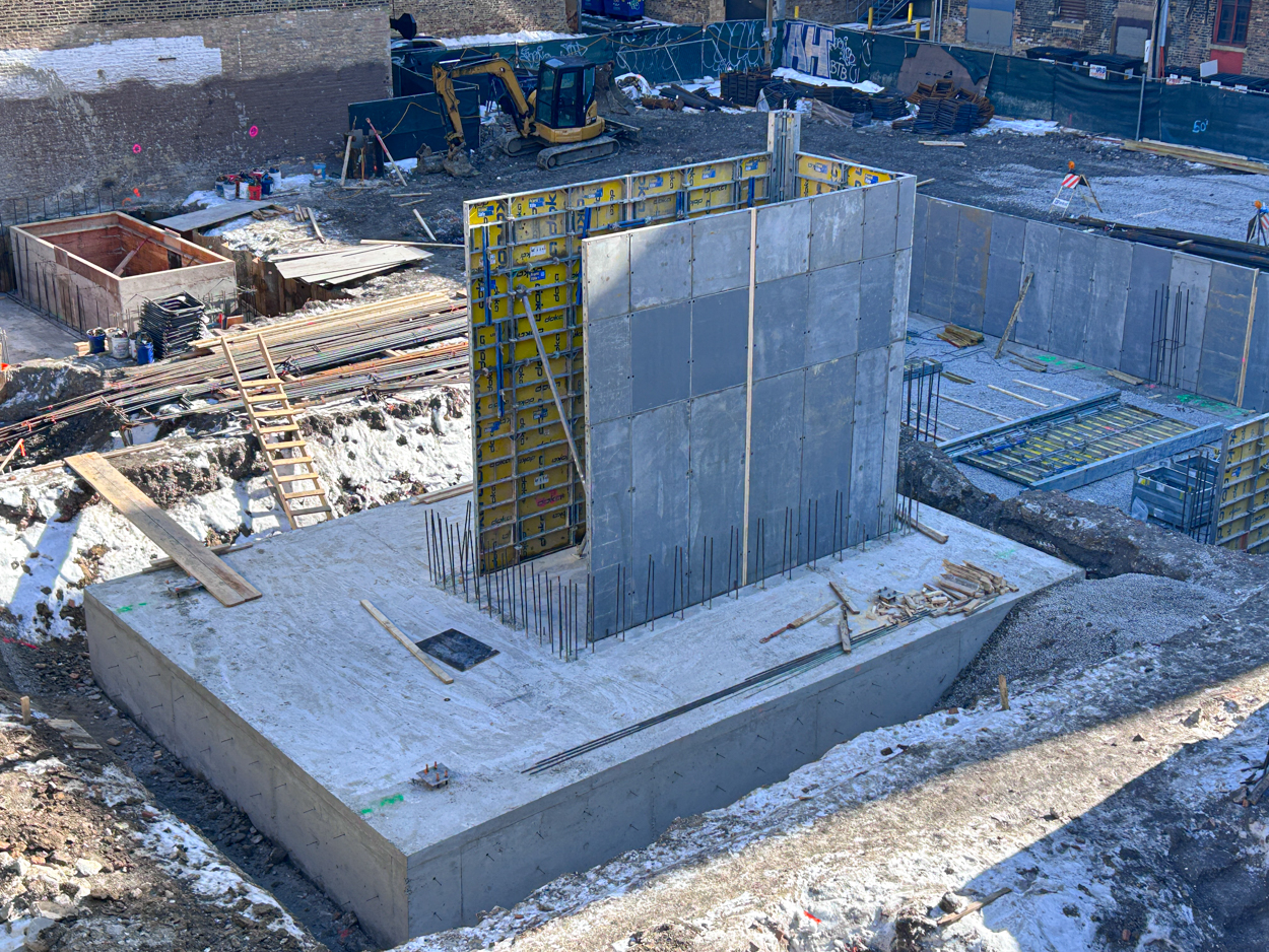 227 West Chicago Avenue foundation progress February 2026