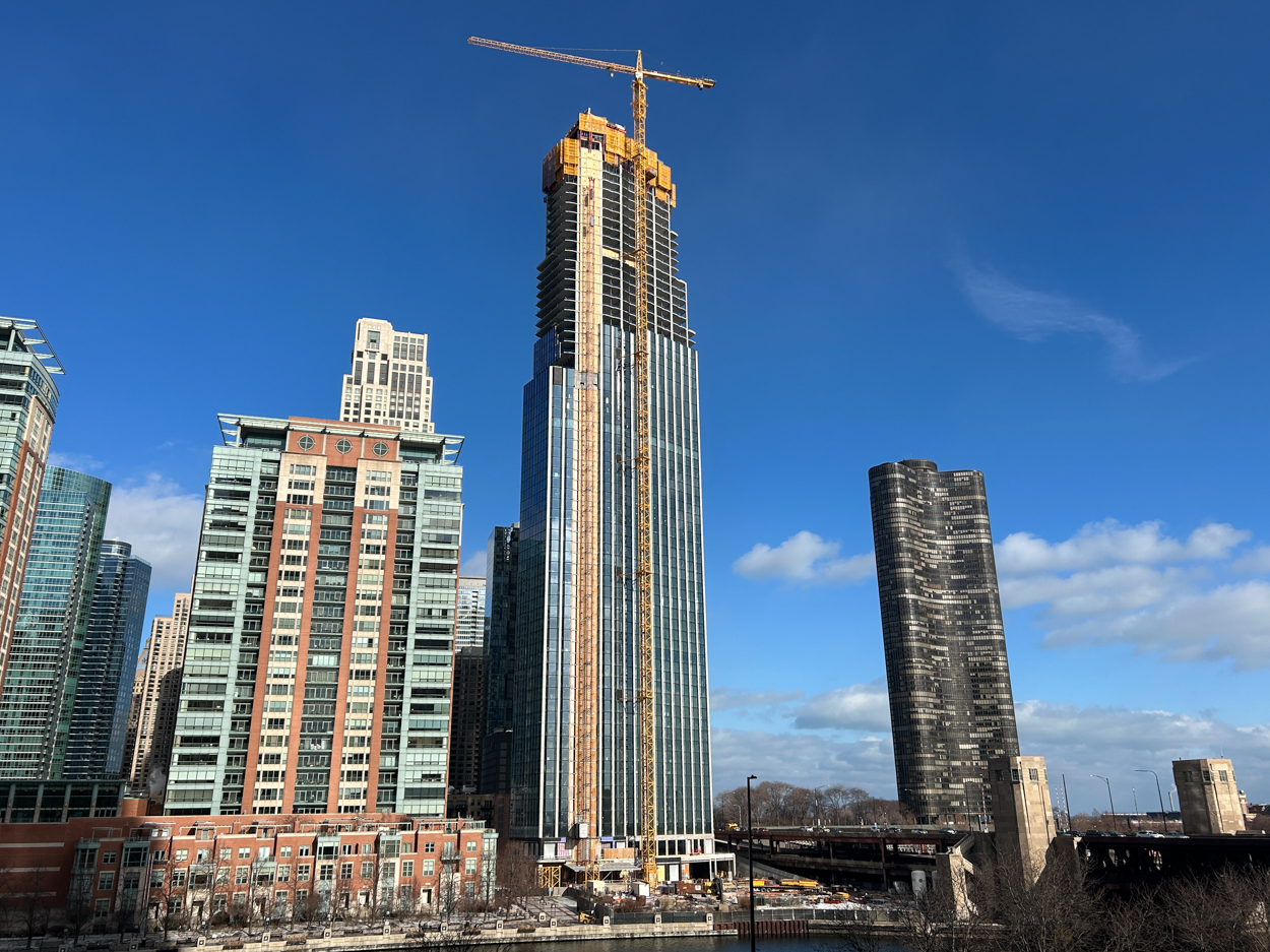 400 Lake Shore final tower crane jump