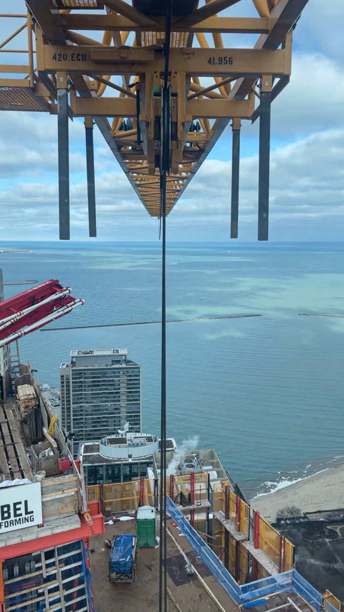 400 Lake Shore final tower crane jump