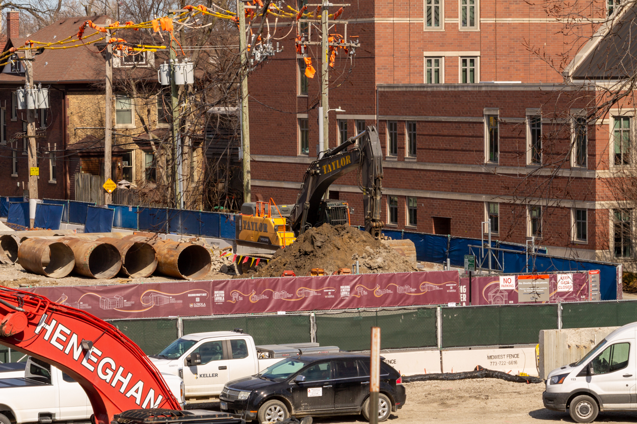 Loyola University Marcella Niehoff School of Nursing and the College of Arts and Sciences caisson work
