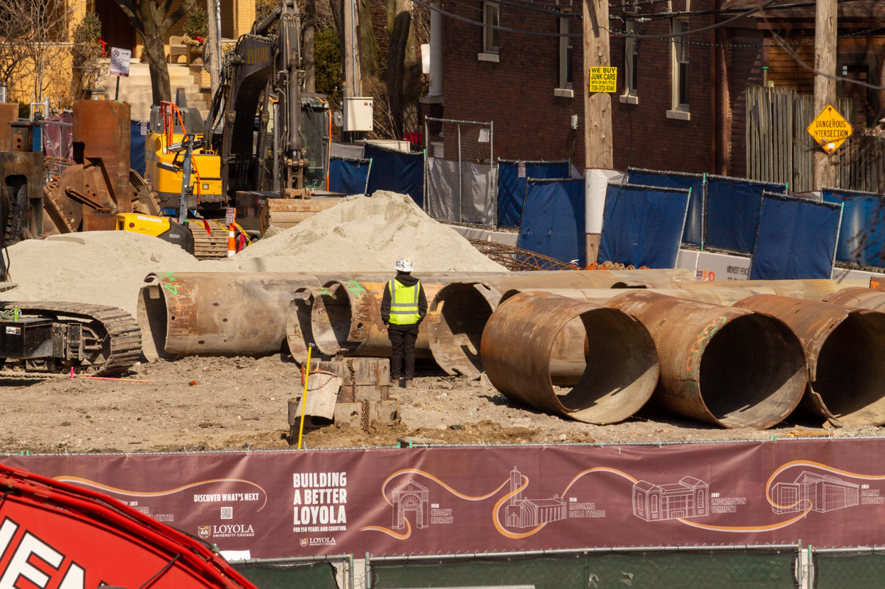 Loyola University Marcella Niehoff School of Nursing and the College of Arts and Sciences caisson work