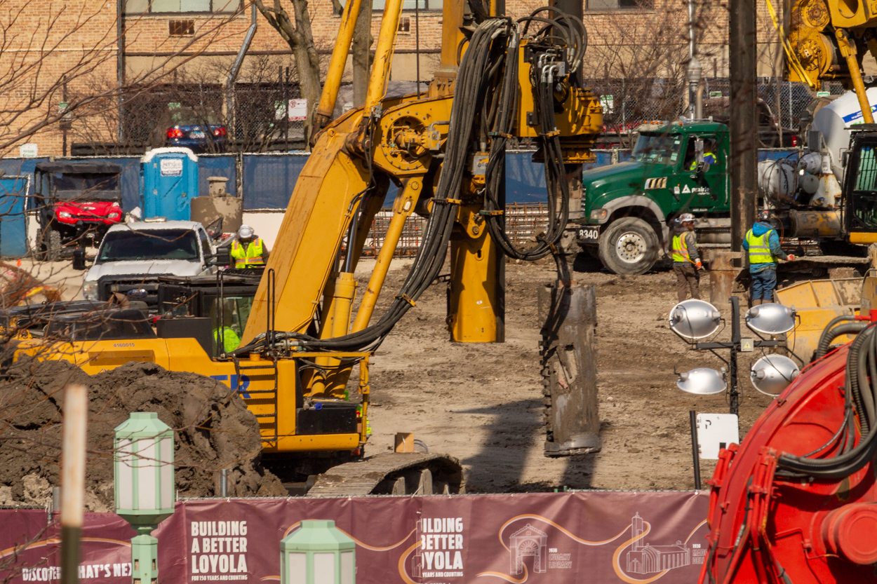 Loyola University Marcella Niehoff School of Nursing and the College of Arts and Sciences caisson work