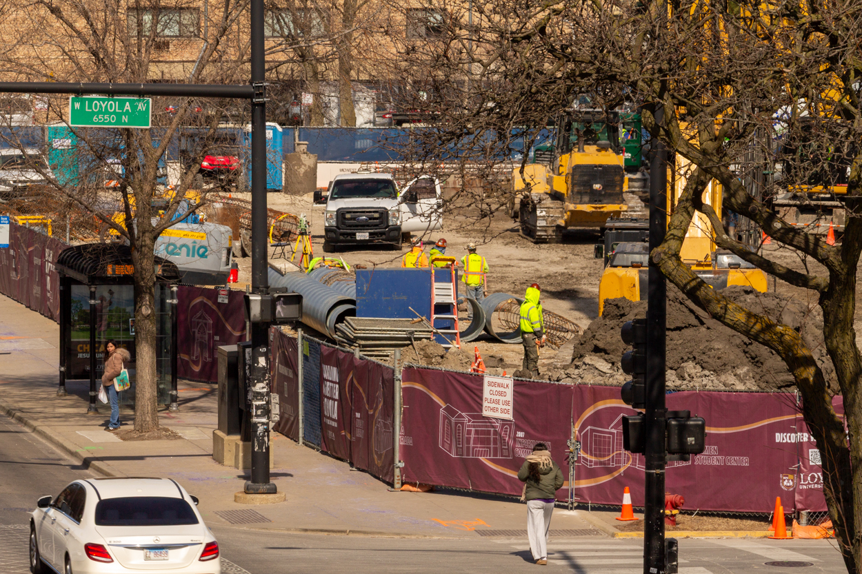 Loyola University Marcella Niehoff School of Nursing and the College of Arts and Sciences caisson work