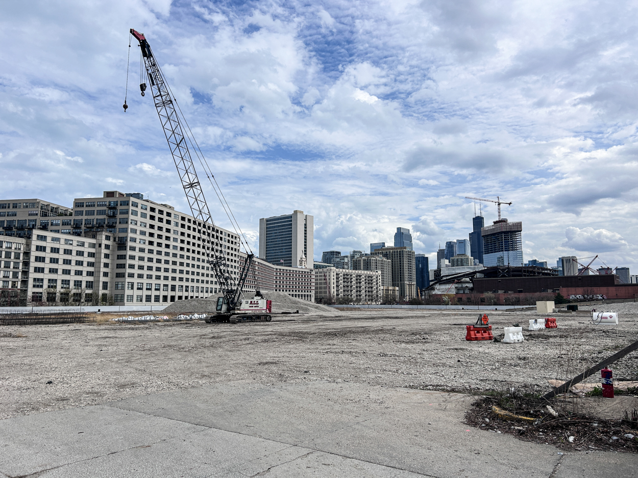 Halsted Pointe caisson construction underway