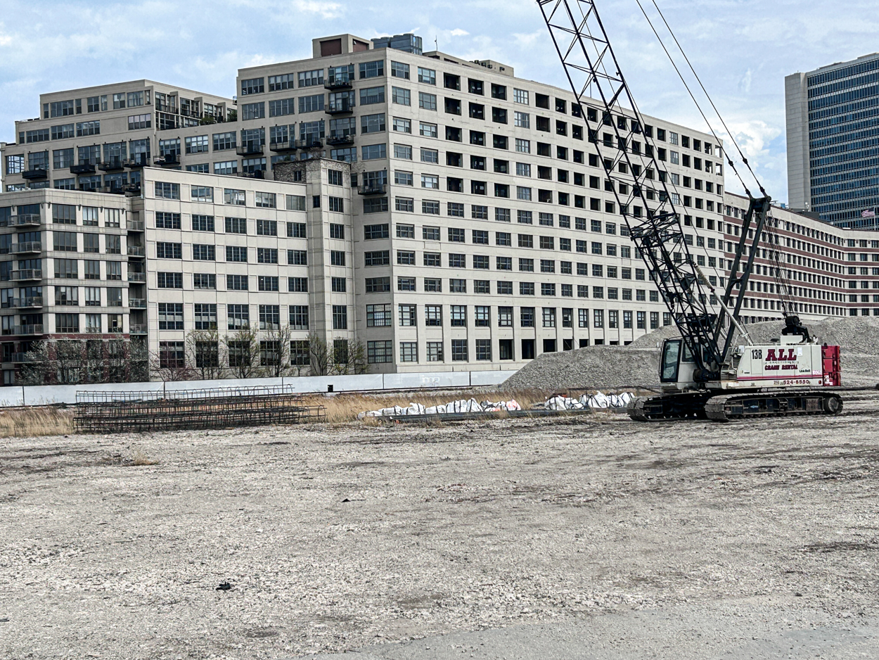 Halsted Pointe caisson construction underway