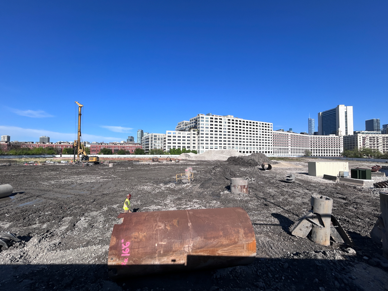 Halsted Pointe caisson construction underway