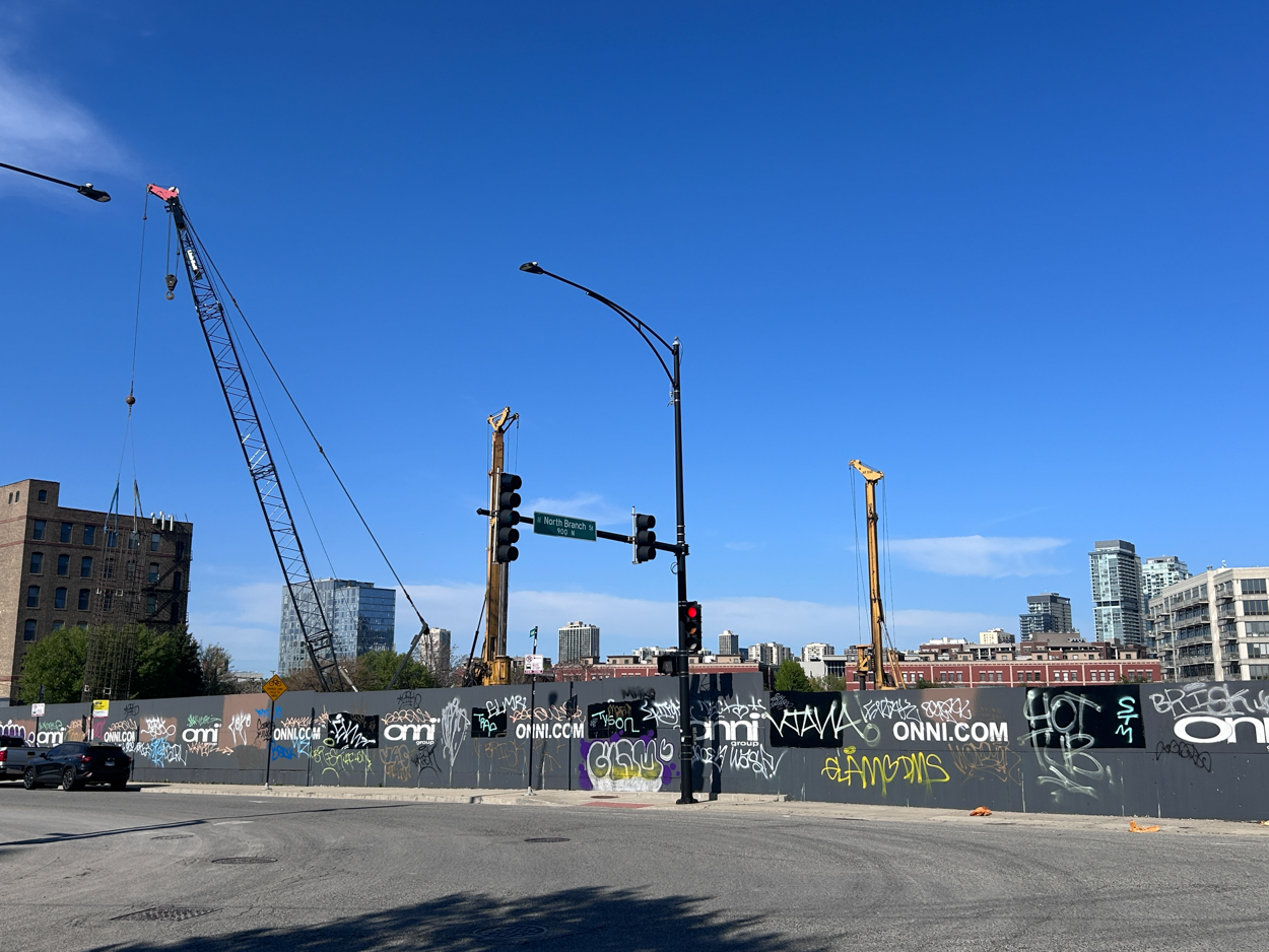 Halsted Pointe caisson construction underway