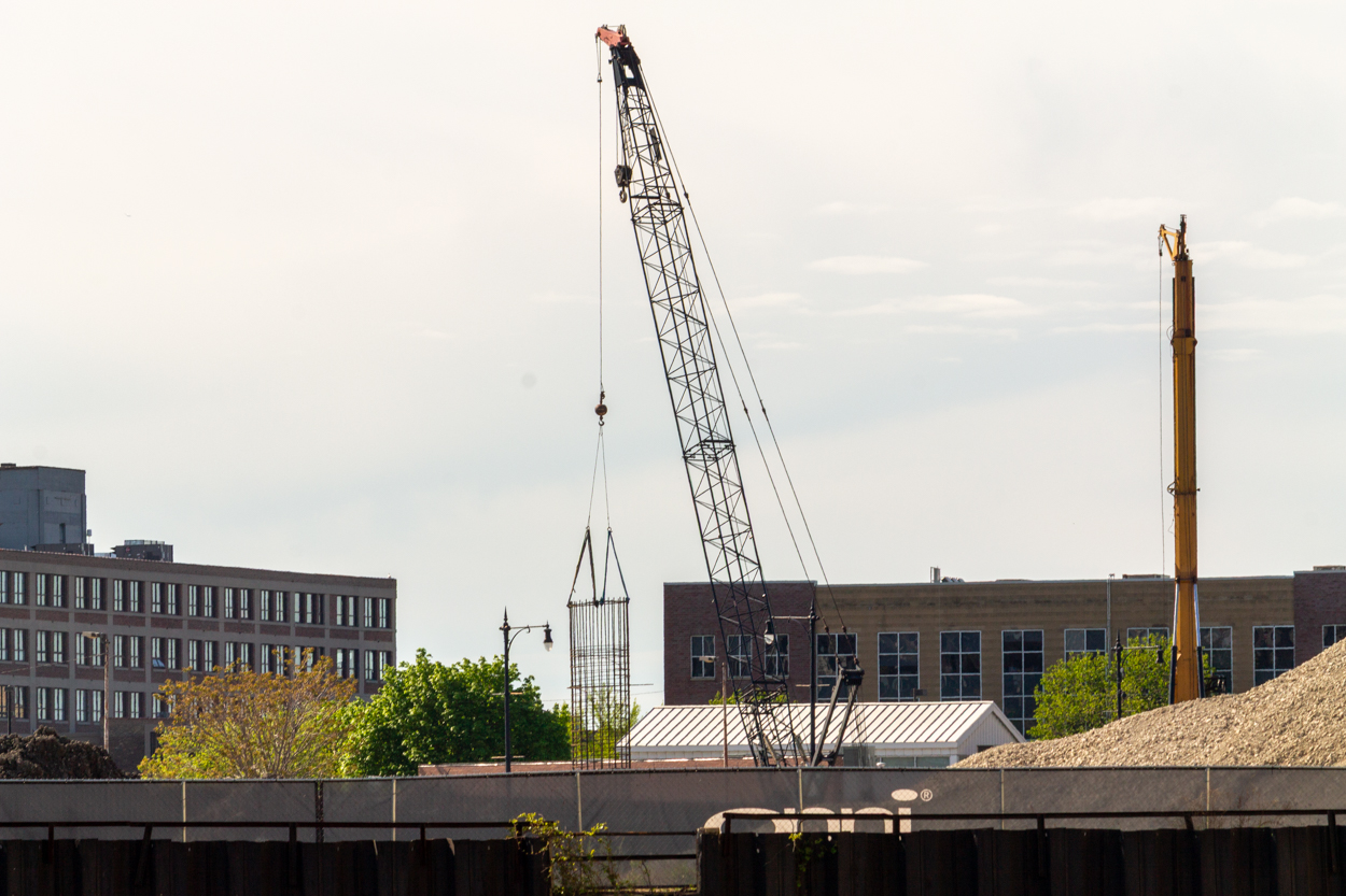 Halsted Pointe caisson construction underway
