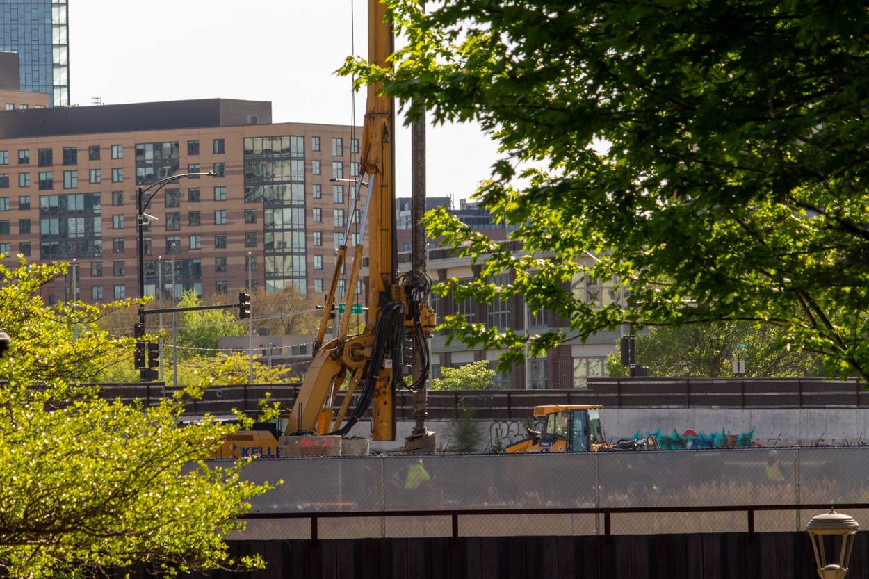 Halsted Pointe caisson construction underway