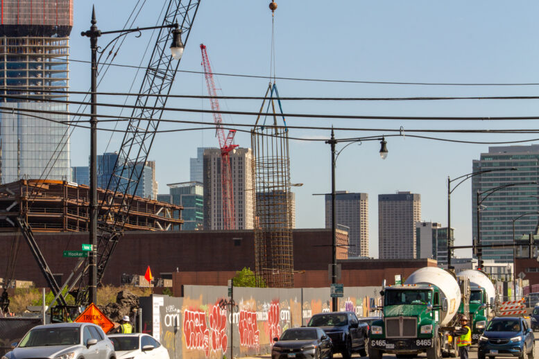 Halsted Pointe caisson construction underway