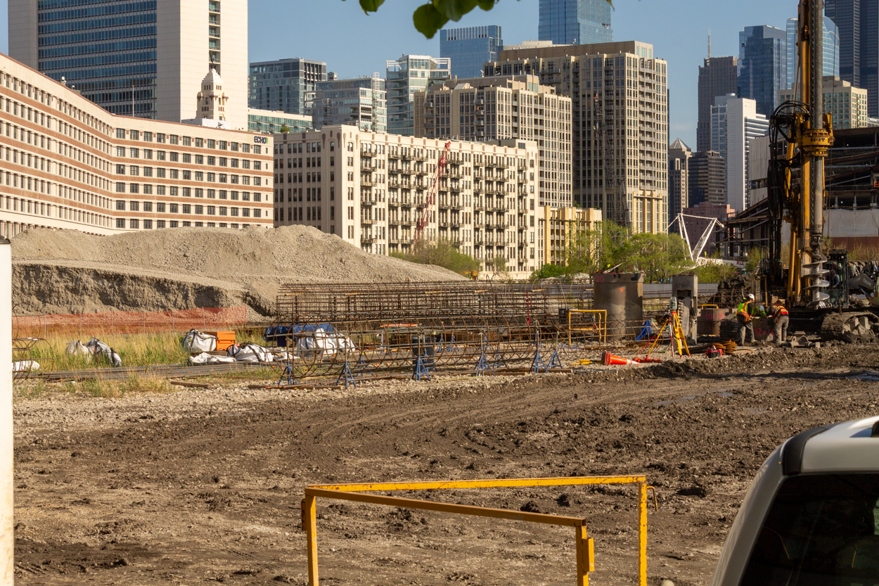 Halsted Pointe caisson construction underway