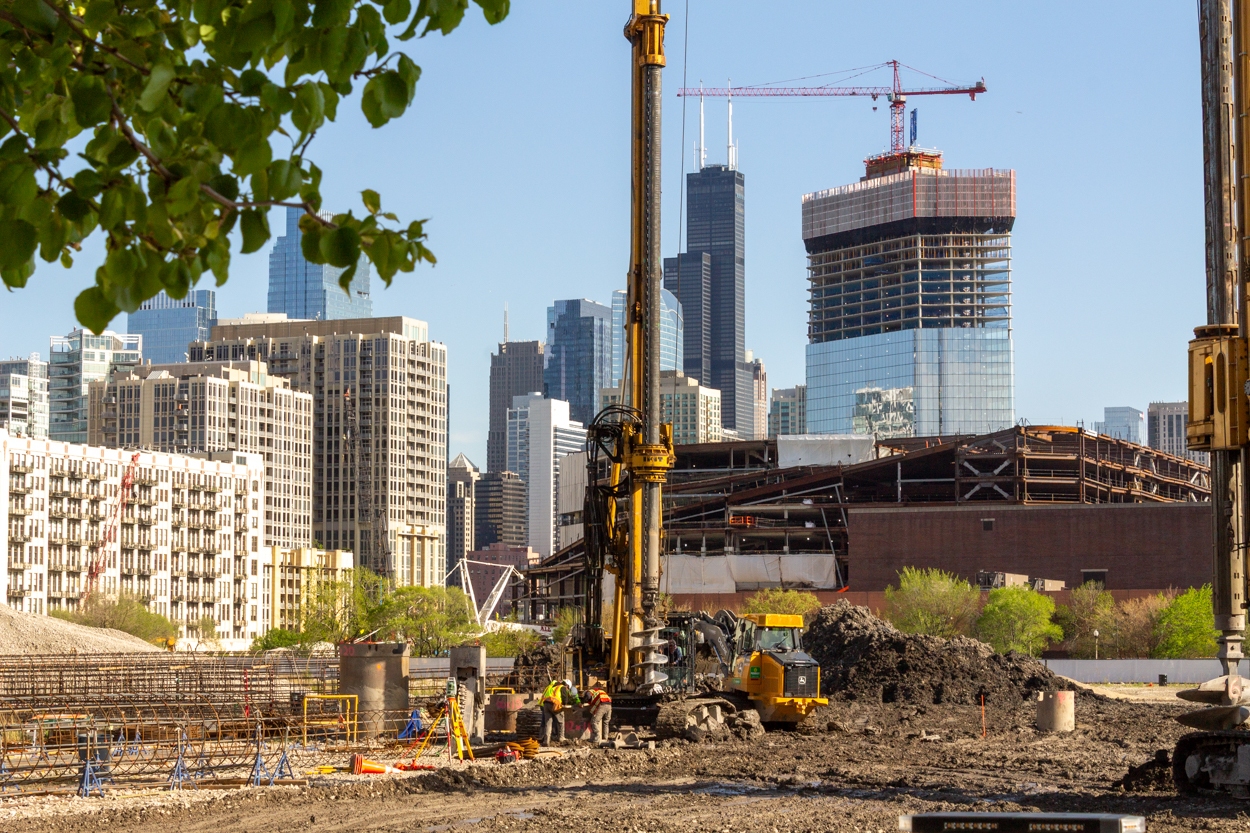 Halsted Pointe caisson construction underway