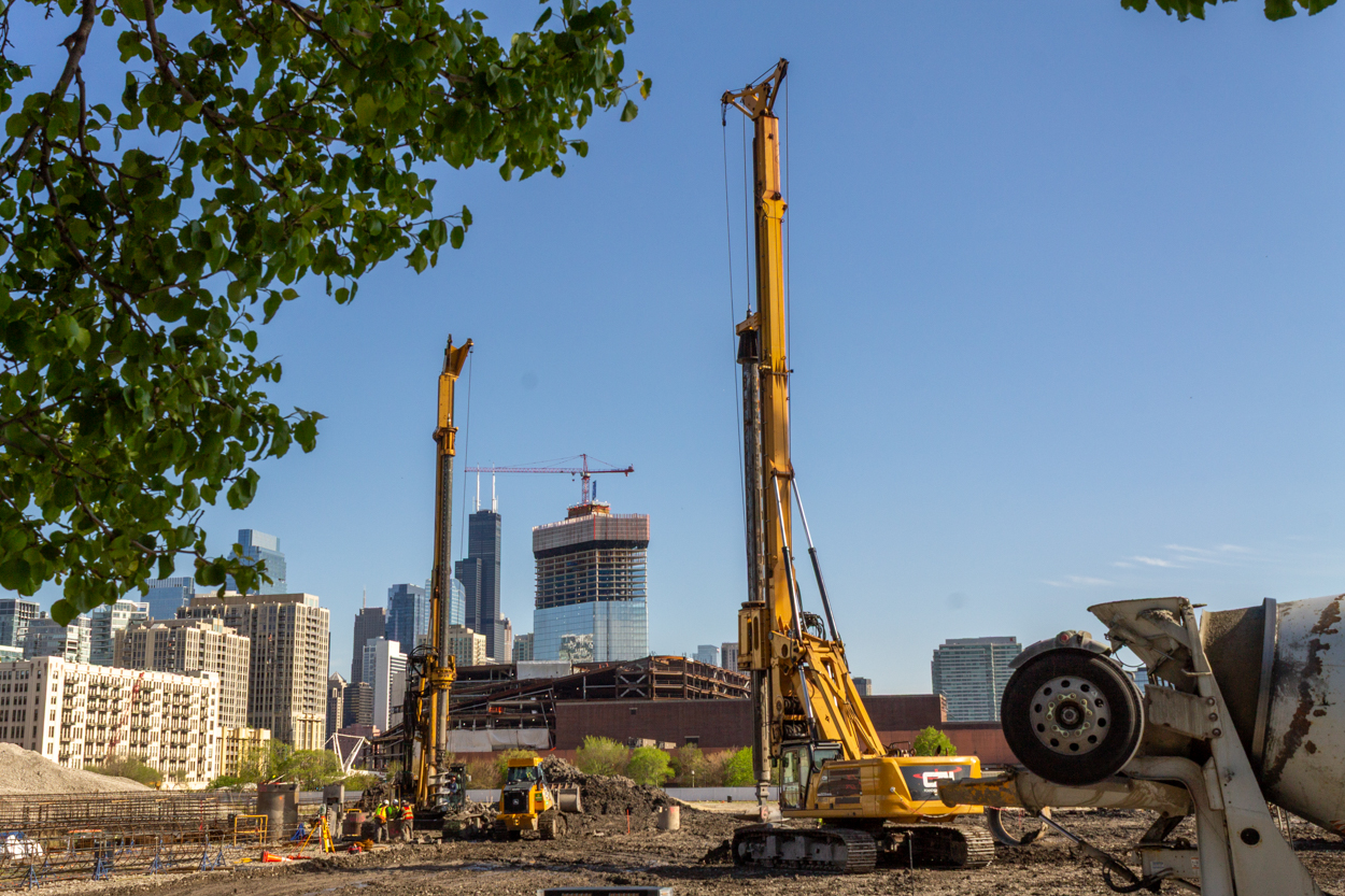 Halsted Pointe caisson construction underway