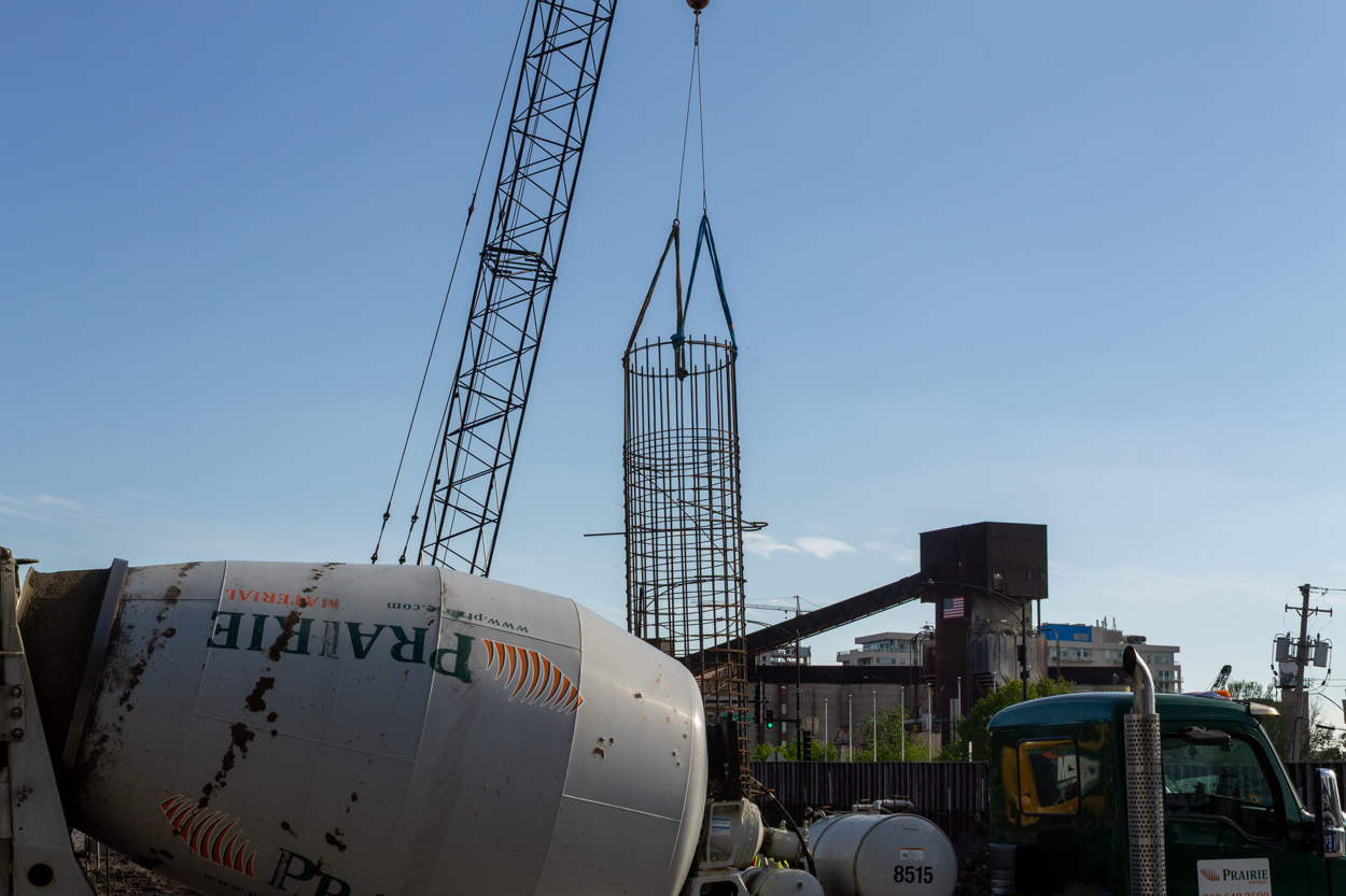 Halsted Pointe caisson construction underway
