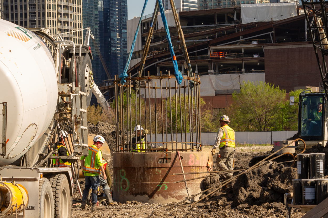 Halsted Pointe caisson construction underway