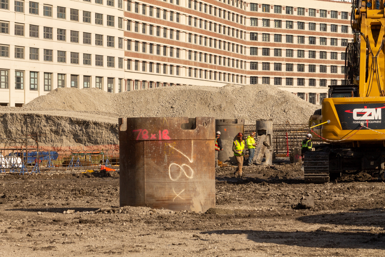 Halsted Pointe caisson construction underway
