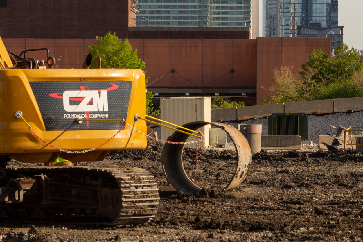 Halsted Pointe caisson construction underway