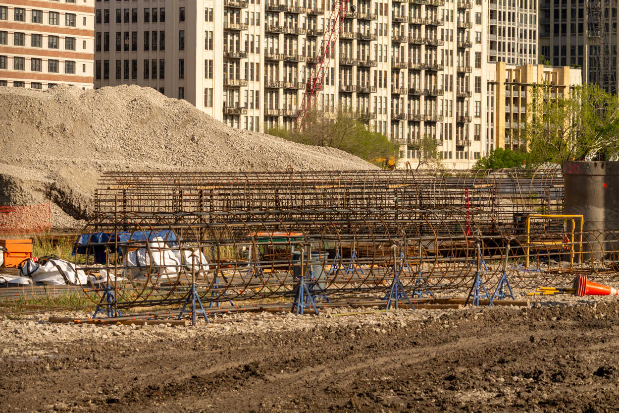 Halsted Pointe caisson construction underway