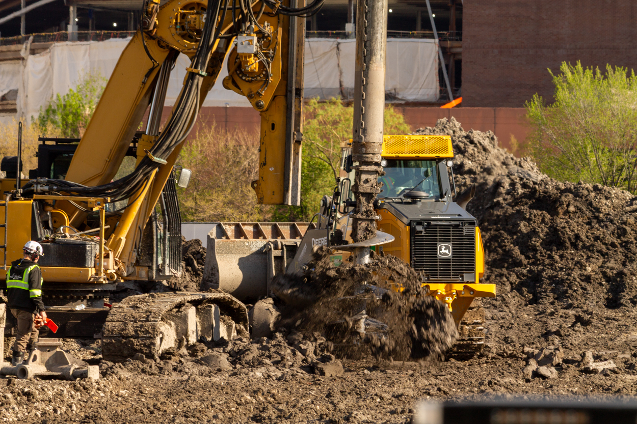 Halsted Pointe caisson construction underway