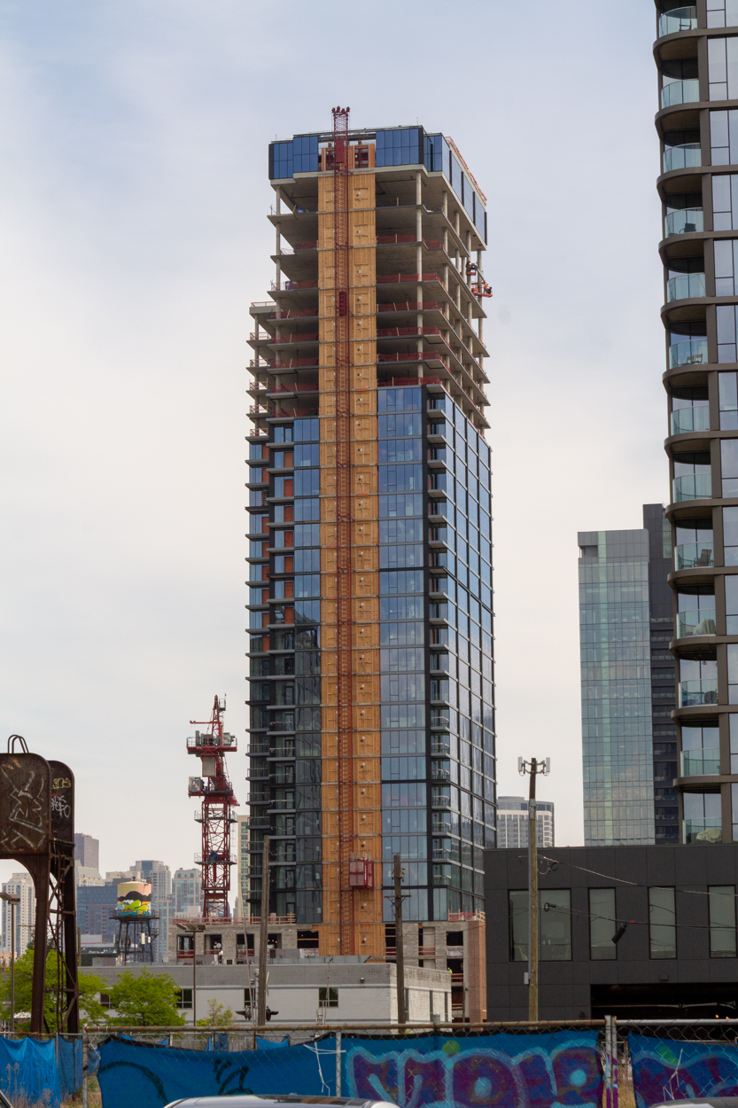 370 North Morgan tower cranes comes down