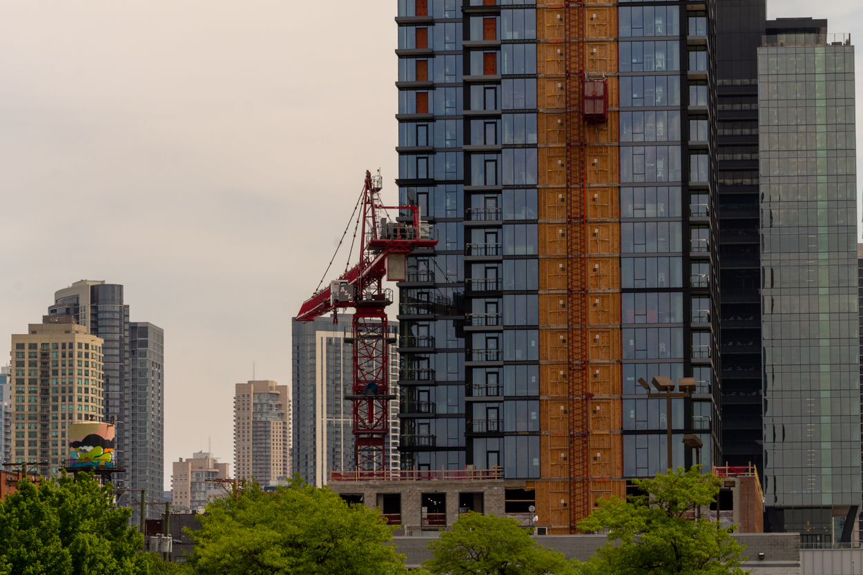 370 North Morgan tower cranes comes down
