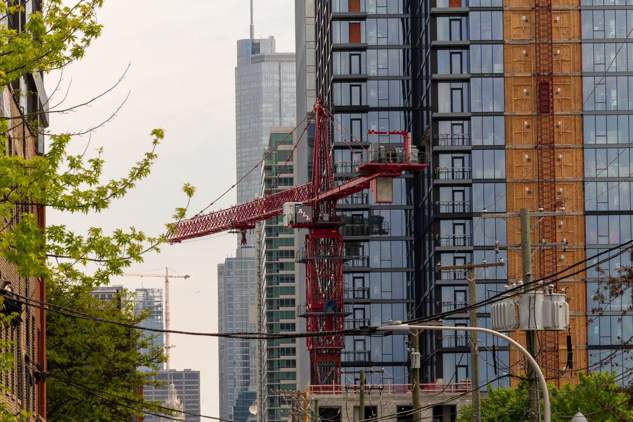 370 North Morgan tower cranes comes down