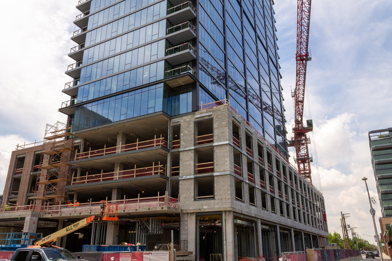 370 North Morgan tower cranes comes down