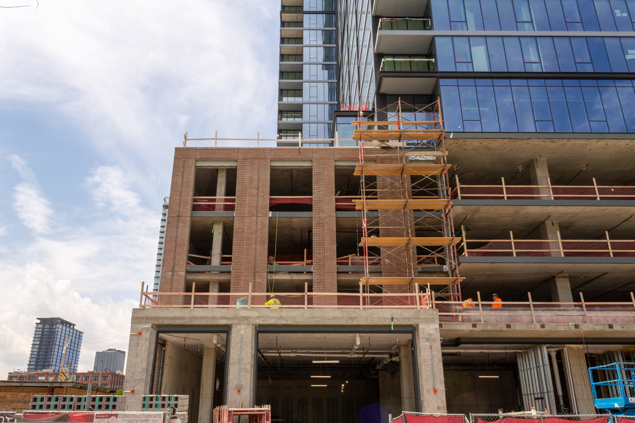370 North Morgan tower cranes comes down