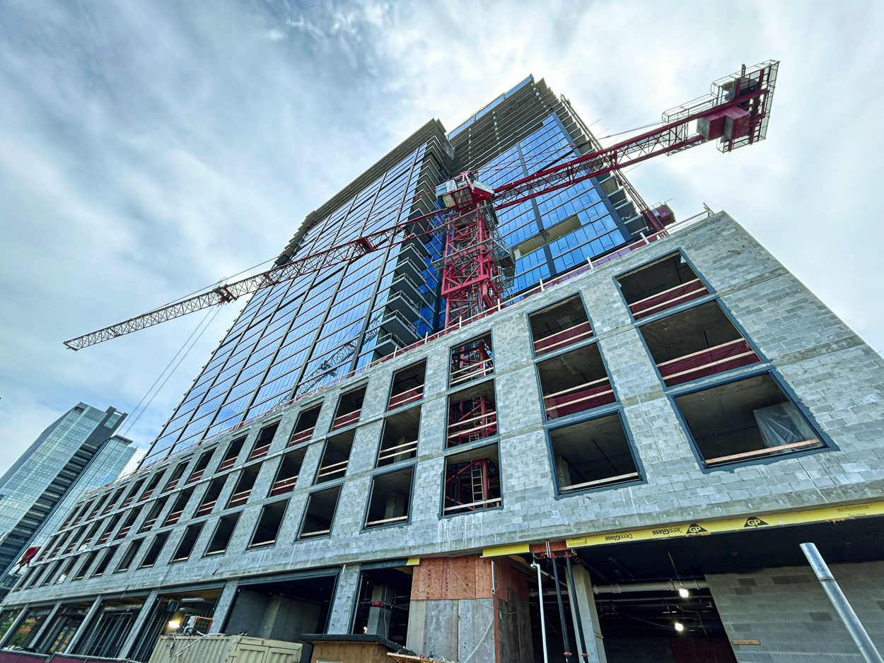370 North Morgan tower cranes comes down