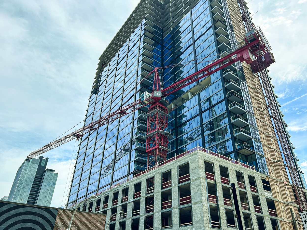 370 North Morgan tower cranes comes down