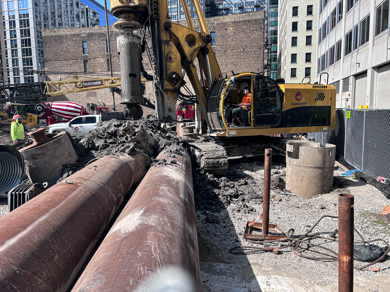 566 West Van Buren Street caisson work