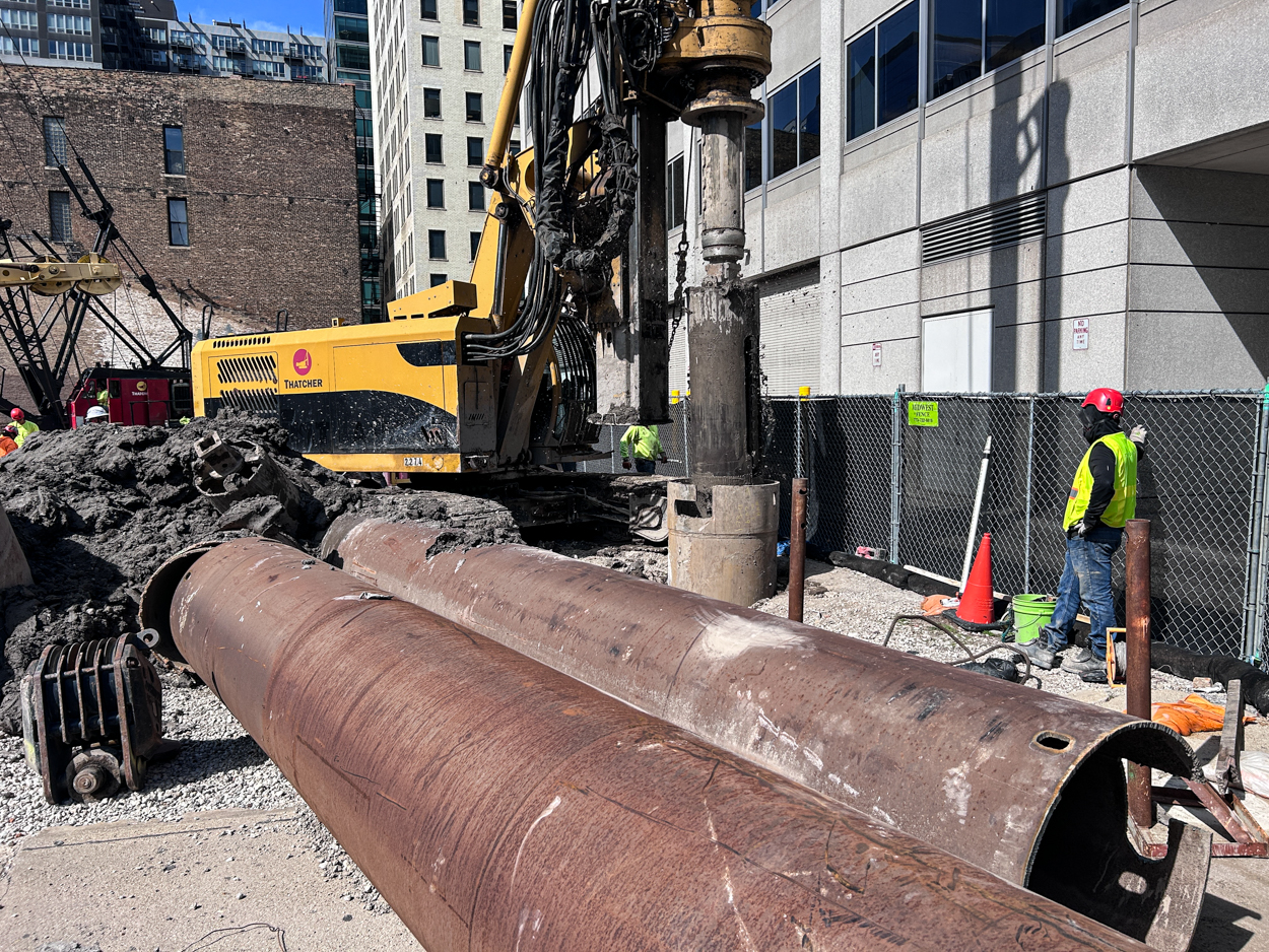 566 West Van Buren Street caisson work