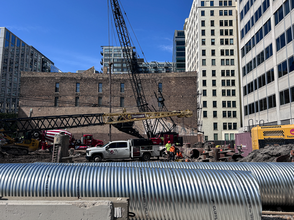 566 West Van Buren Street caisson work