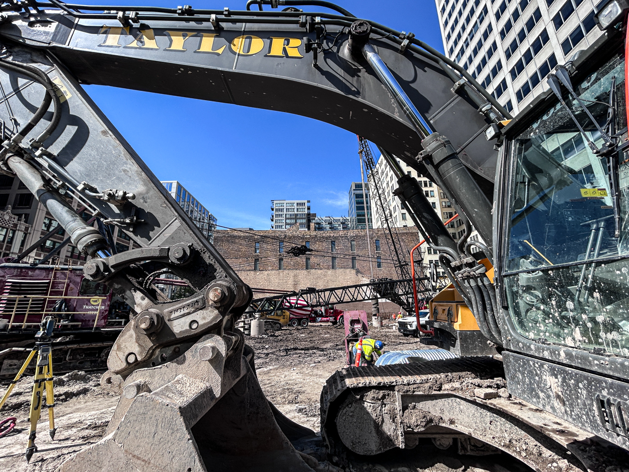 566 West Van Buren Street caisson work