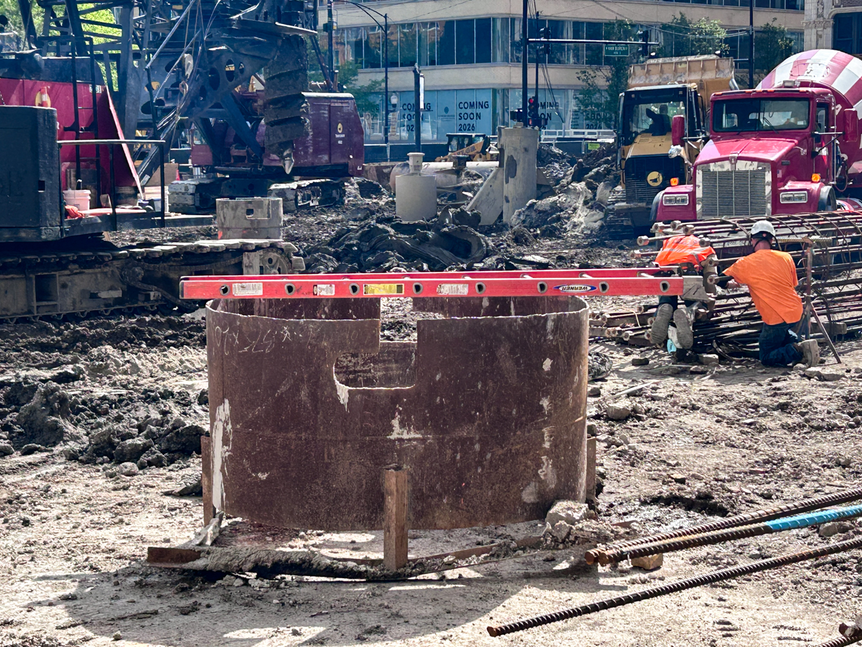 566 West Van Buren Street caisson work