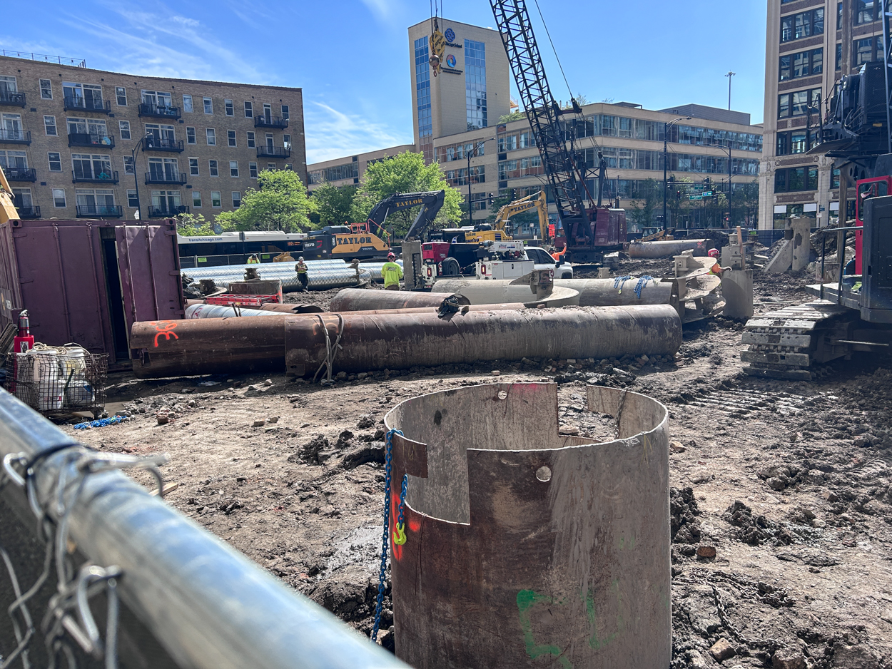 566 West Van Buren Street caisson work
