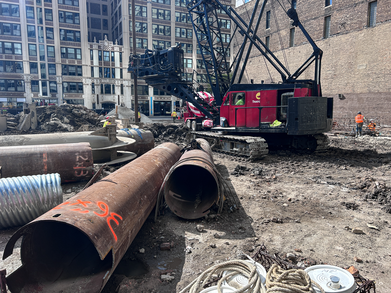566 West Van Buren Street caisson work