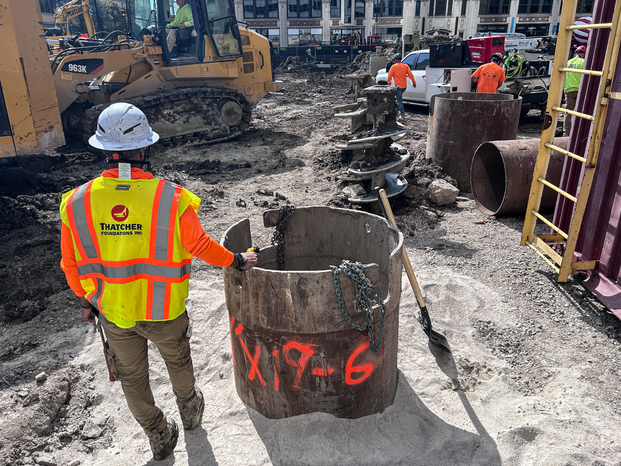 566 West Van Buren Street caisson work