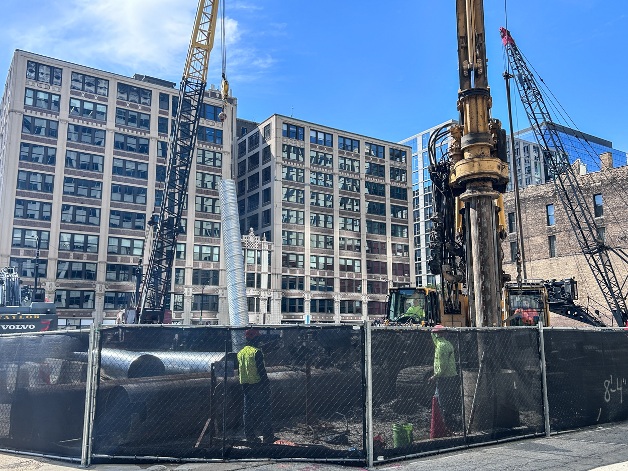 566 West Van Buren Street caisson work