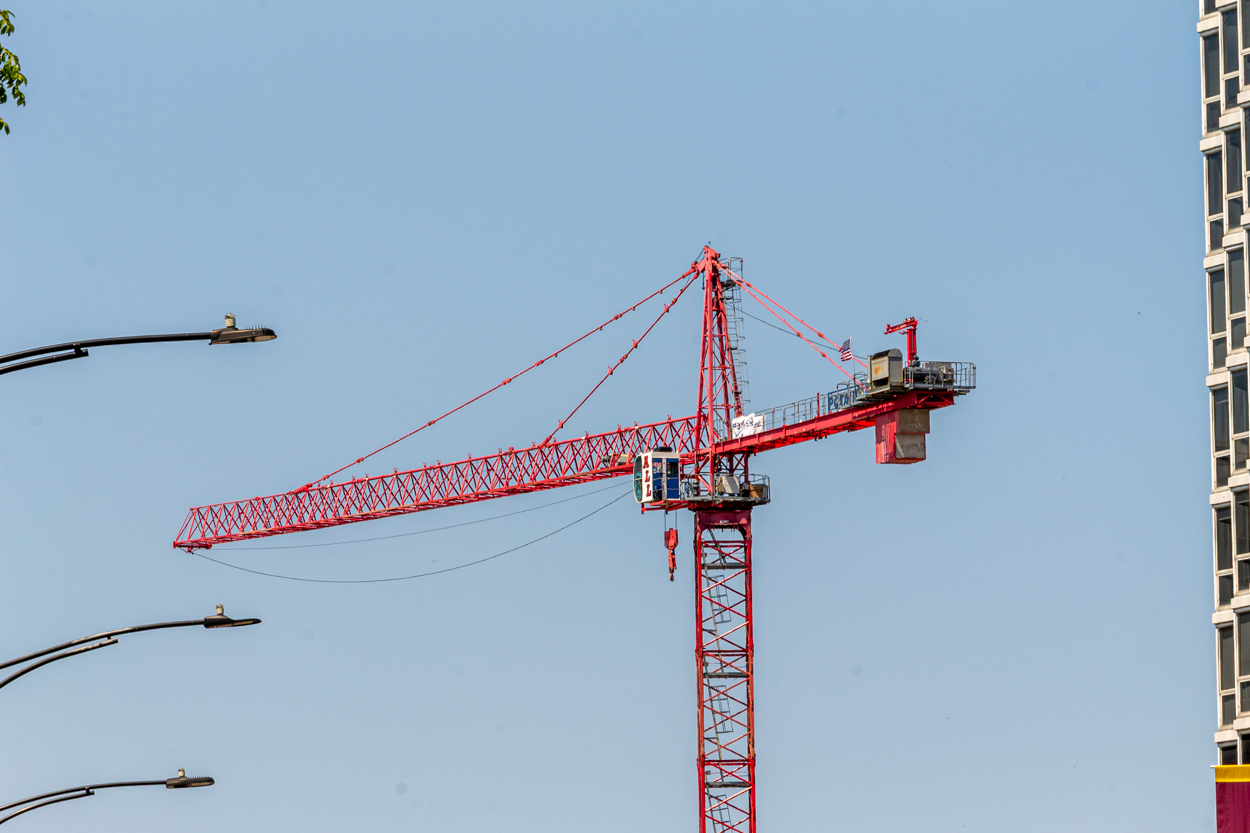 Marcella Niehoff School of Nursing and the College of Arts and Sciences building tower crane