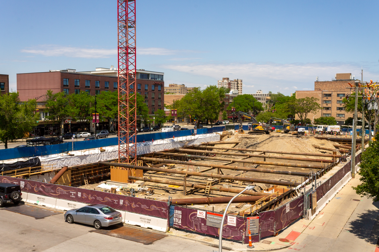 Marcella Niehoff School of Nursing and the College of Arts and Sciences building tower crane