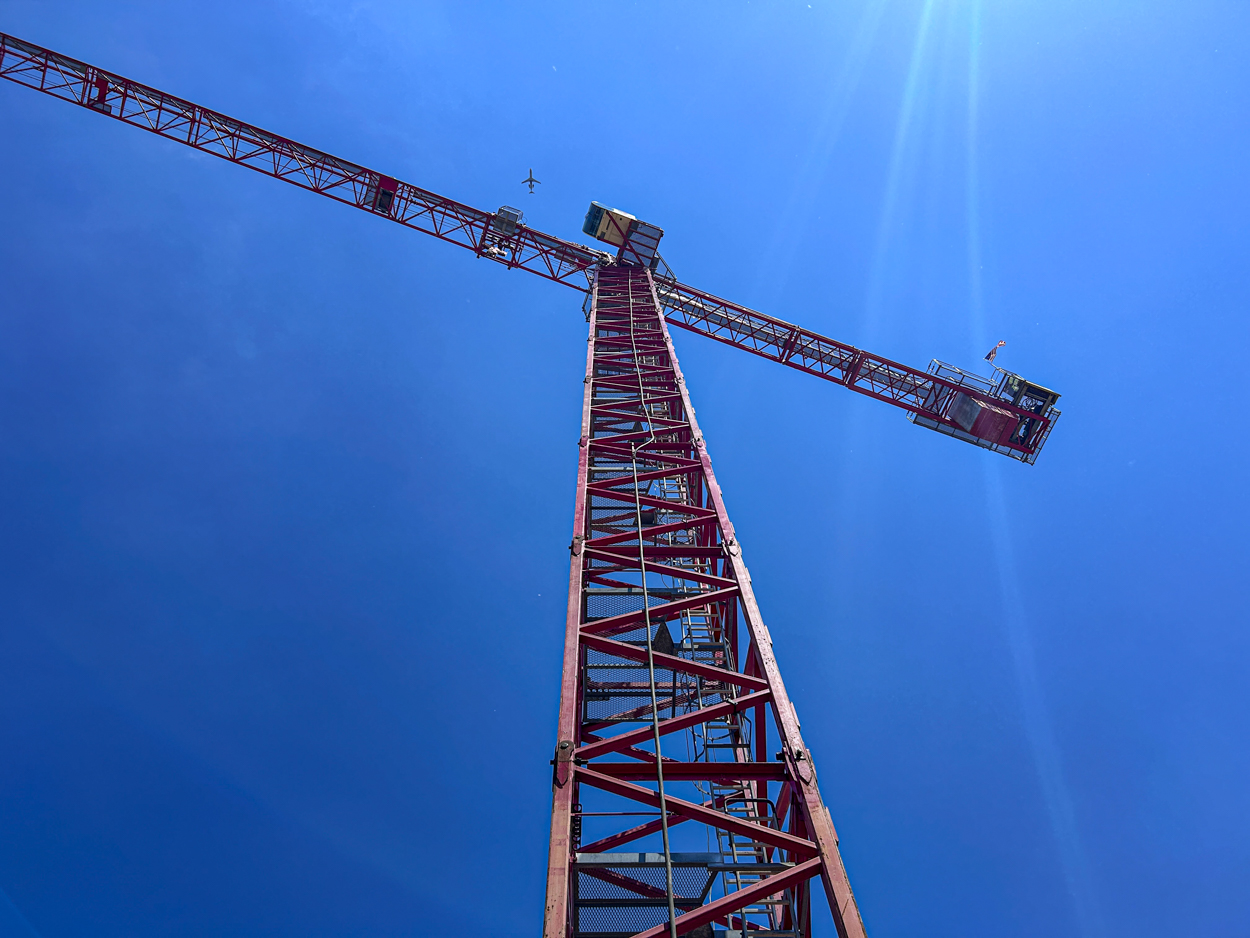Marcella Niehoff School of Nursing and the College of Arts and Sciences building tower crane