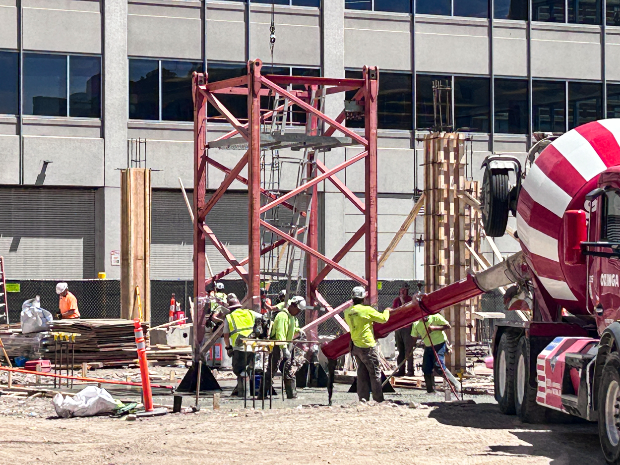 566 West Van Buren tower crane base planted