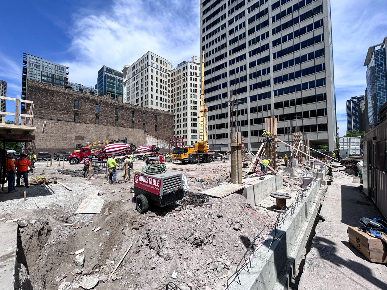 566 West Van Buren tower crane base planted