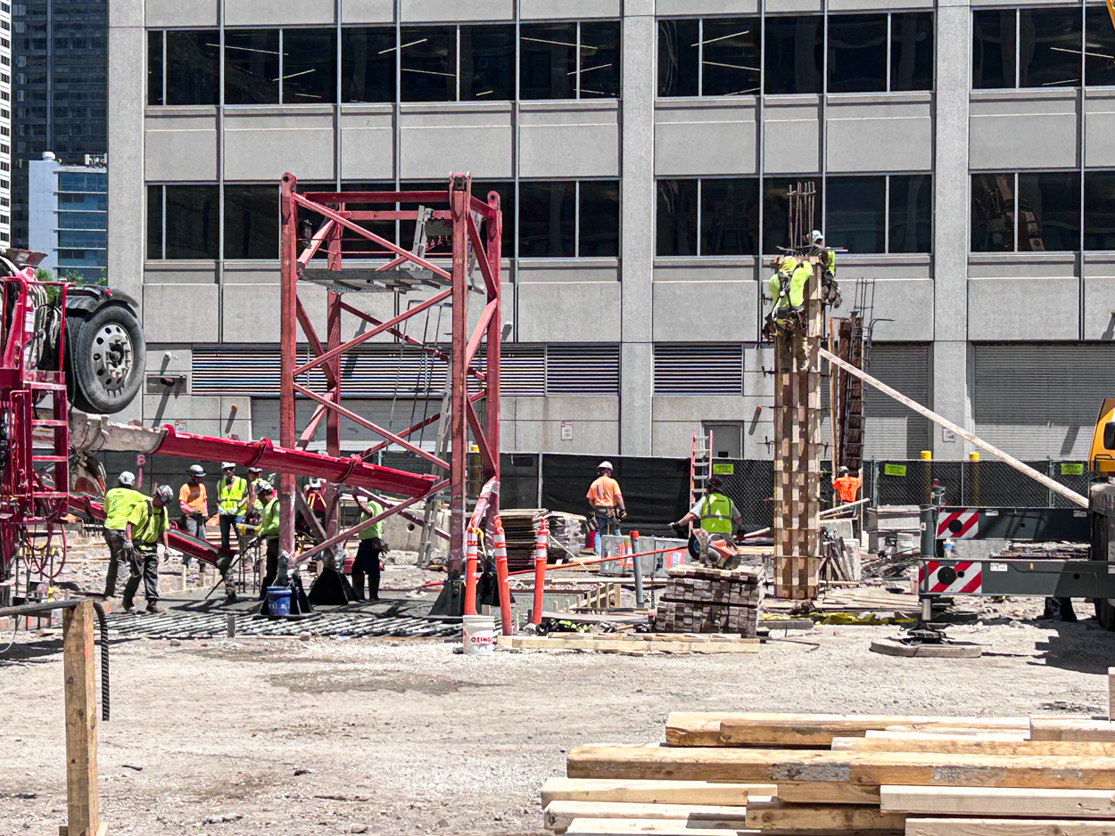 566 West Van Buren tower crane base planted