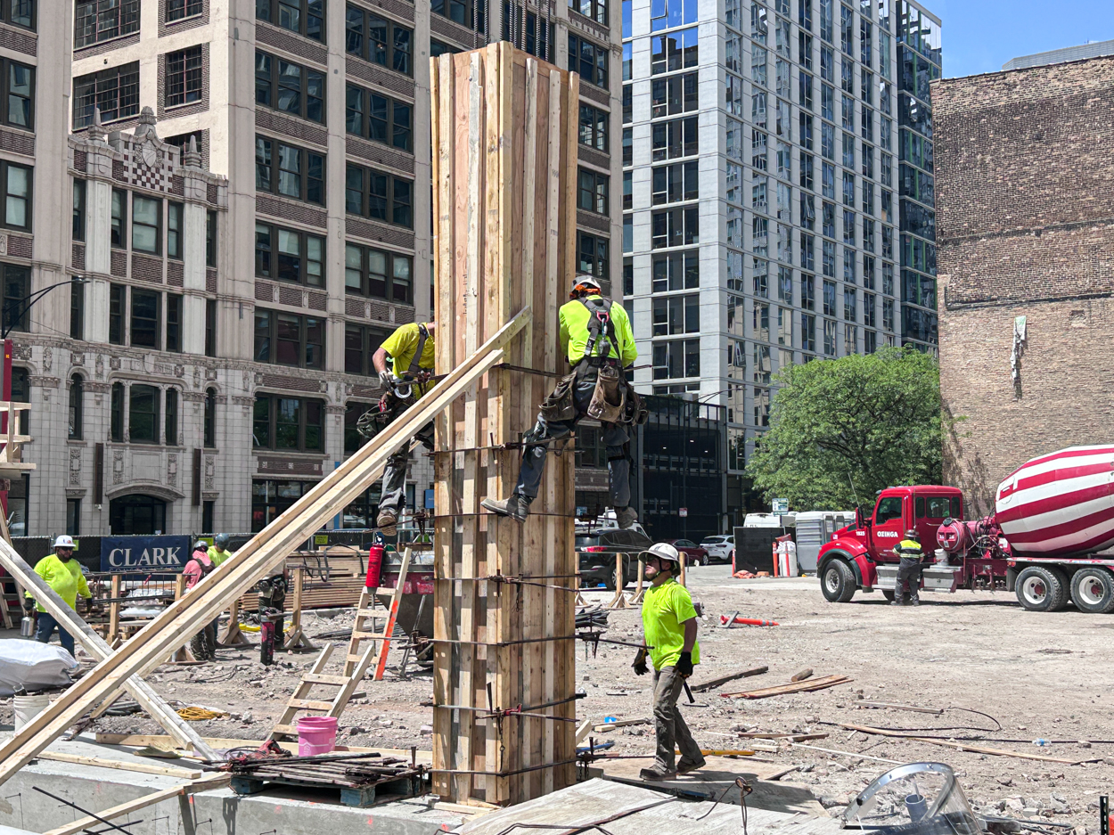 566 West Van Buren tower crane base planted